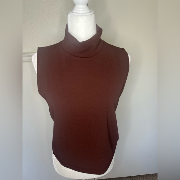 Zara Brown Fitted Sleeveless Tank Top size M - Picture 1 of 9